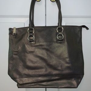 Cole Haan gold leather tote